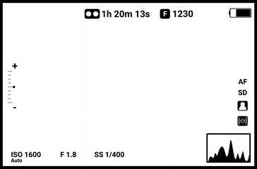 Camera viewfinder. Camera display. Photo frame vector design.