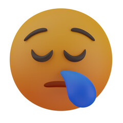3d render  Sleepy Face  illustration