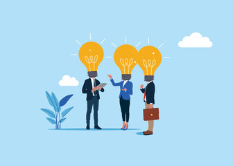 Recruitment business and human resources management. HR use magnifying glass to choose best candidate. Flat vector illustration. 