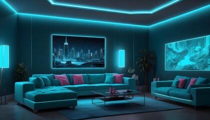 Photo interior modern design room 3d illustration