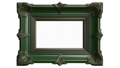 A luxurious, emerald green frame