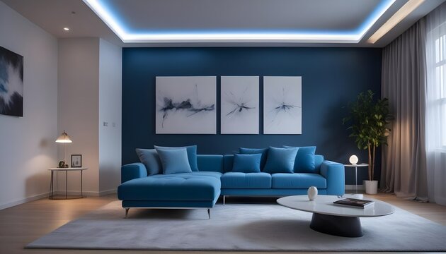 Photo interior modern design room 3d illustration