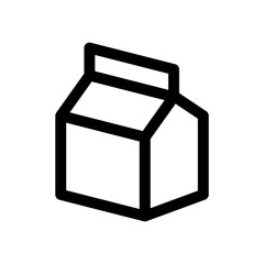 Box of milk icon in thin line style. Vector illustration graphic design