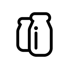 Bottle of milk icon in thin line style. Vector illustration graphic design