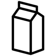 Box of milk icon in thin line style. Vector illustration graphic design