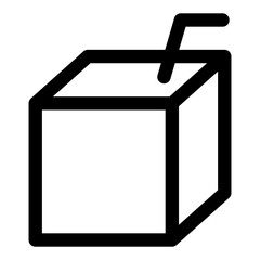 Box of milk icon in thin line style. Vector illustration graphic design