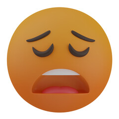 3d render  Weary Face  illustration