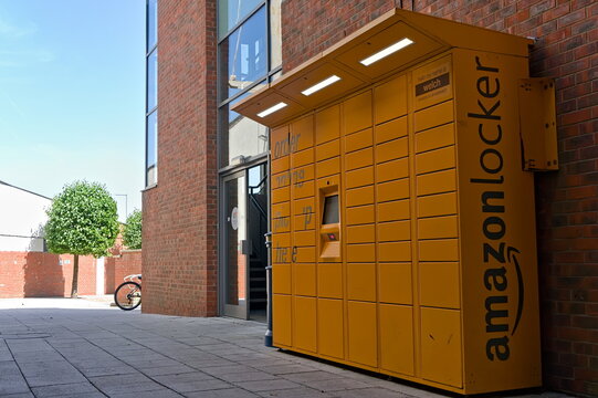 An Amazon Locker in the town center on June 6, 2023 in Boston Lincolnshire