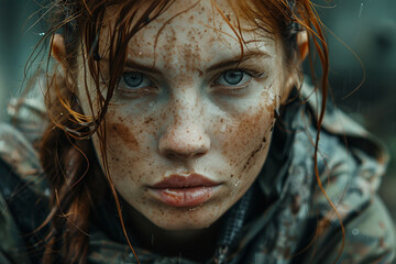 Apocalypse dangerous nature disaster ruined city generative Ai concept