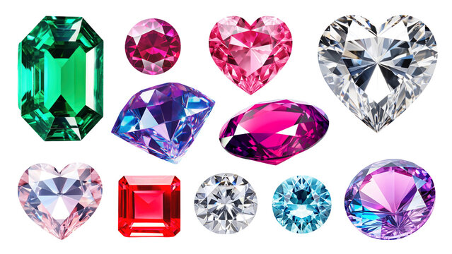 PNG gemstone set, transparent background