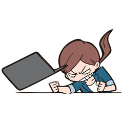 ビジネス_ノートパソコンで作業をする若い女性