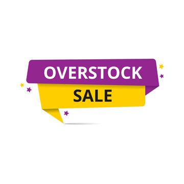 Vector illustration modern overstock sale banner, Isolated web element.