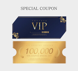 Naklejka premium Vector set of luxury gift vouchers with golden ribbons. Elegant template for holiday gift cards, coupons, and certificates with a beige background. Isolated from the background.
