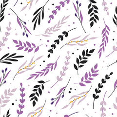 Vector seamless pattern with herbs