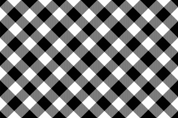 Presentation vector seamless texture, yard check tartan plaid. Bandanna fabric background textile pattern in black and white colors.