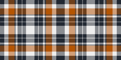 November texture plaid textile, korean background fabric pattern. Lumberjack tartan check vector seamless in dark and white colors.