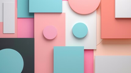 Colorful geometric shapes in soft tones, ideal for modern design projects and artistic backgrounds.