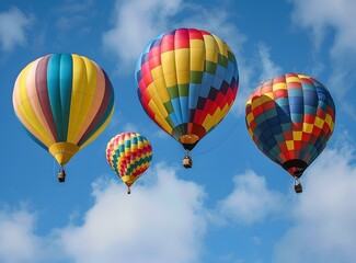 Obraz premium Colorful Hot Air Balloons Flying in the Sky