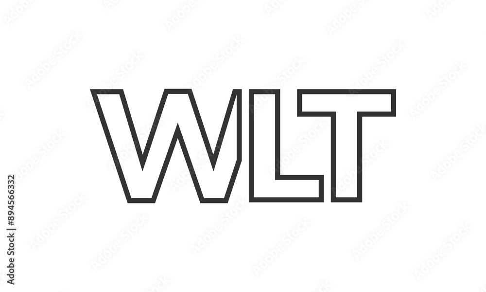Poster wlt logo design template with strong and modern bold text. initial based vector logotype featuring s