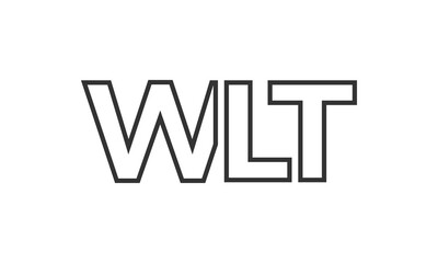 WLT logo design template with strong and modern bold text. Initial based vector logotype featuring simple and minimal typography. Trendy company identity.