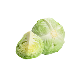 Green cabbage isolated on transparen png.