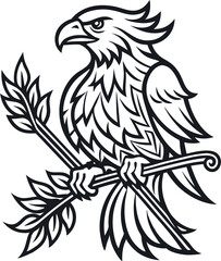 Obraz premium Majestic bald eagle logo exudes power. 