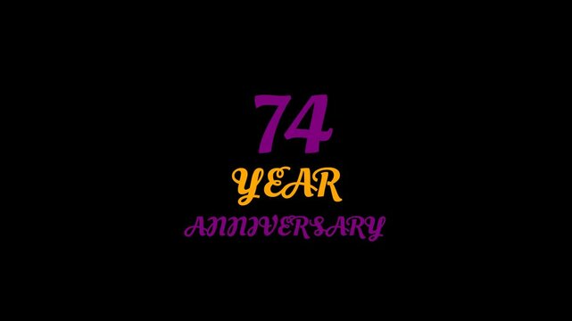 74 Year Anniversary Text Animation