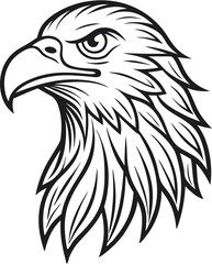 Obraz premium Majestic bald eagle logo exudes power. 