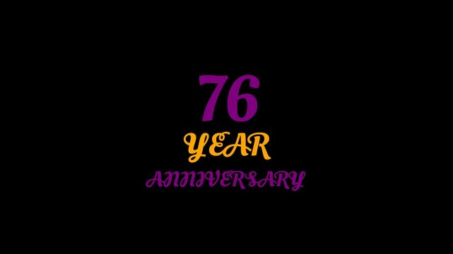 76 Year Anniversary Text Animation