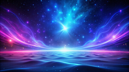 Fototapeta premium Celestial Brilliance: A Vivid Nebula Reflected on Tranquil Waters”