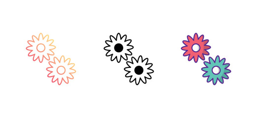 Daisy icon design with white background stock illustration