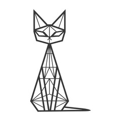 geometric cat with a triangular body
