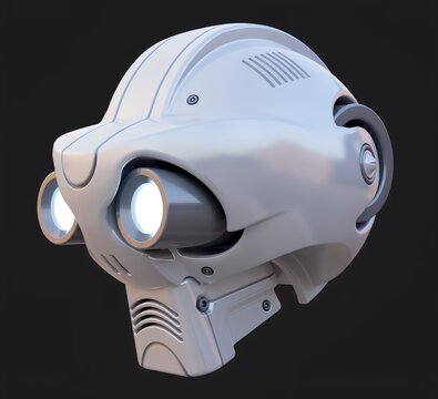 Science fiction robot mech head 3D design by Metin Seven