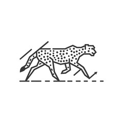 Fototapeta premium geometric art design cheetah running fast