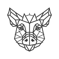Geometric boar with sharp lines and a determined look