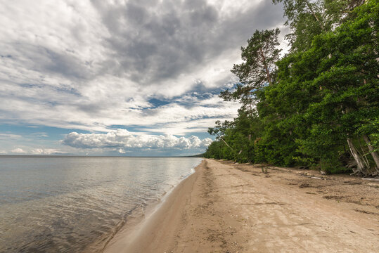 Baltic sea( Gulf of Riga) beach in Evazu nature trails, Kolka, Latvia