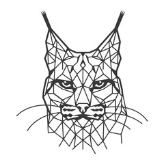 Fototapeta premium Geometric lynx portrait Bold and intricate