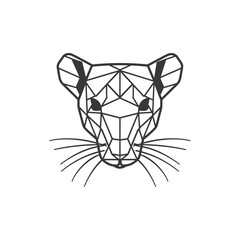 Geometric rat with piercing gaze