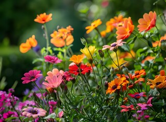 Fototapeta premium Colorful Flowers In The Garden