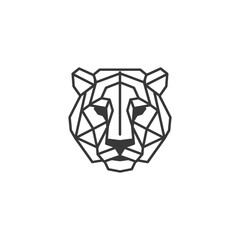 Geometric tiger portrait in black and white
