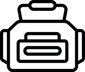 Simple line icon of a messenger bag, ideal for projects related to delivery services and urban lifestyle