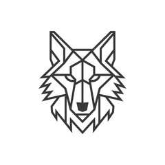 Geometric wolf head design Sharp and bold