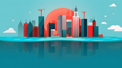 Fototapeta premium Personal safety tips flat design front view urban environment theme water color Complementary Color Scheme