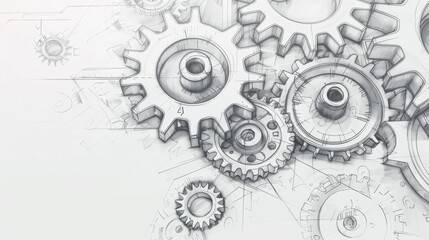 Draw meshing gears, blank center space.