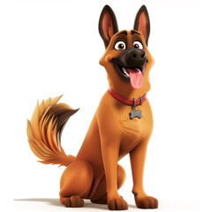 Create a Stunning Cartoon of a Belgian Malinois Dog with Intricate Full Body Details