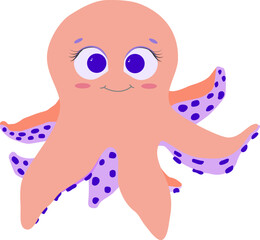  funny hand drawn octopus vector illustration. sea ​​creature
