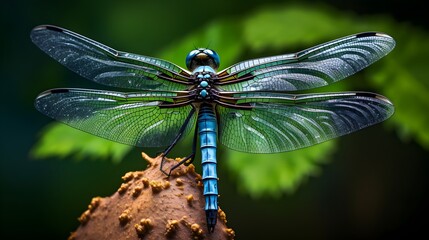 Male Blue Dasher Dragonfly UHD Wallpaper