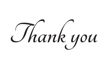 Thank You handwritten inscription. Hand drawn lettering. Thank You calligraphy. Thank you card. Vector illustration. Use on cards, banner, poster, sticker, packaging and other suitable place.