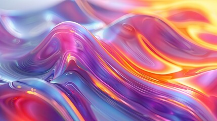 Obraz premium A mesmerizing abstract artwork featuring vibrant, swirling colors and iridescent textures
