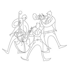 Music bands jazz lines isolated
